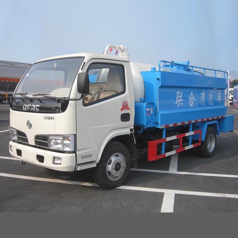 95hp Engine Vacuum Suction Truck 1500L Pressure Washing Truck